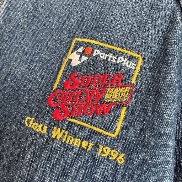 Vintage 90s Super Chevy Show Embroidered Denim Jacket Unisex LG USA - Picture 8 of 9